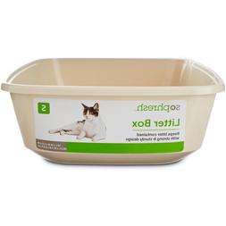 So Phresh Small Open Kitten Litter Box, Linen 14" L X 10" W 