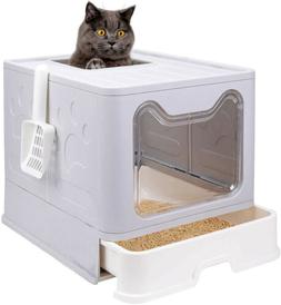 With Lid Foldable Large Kitty Litter Boxes Cats Toilet